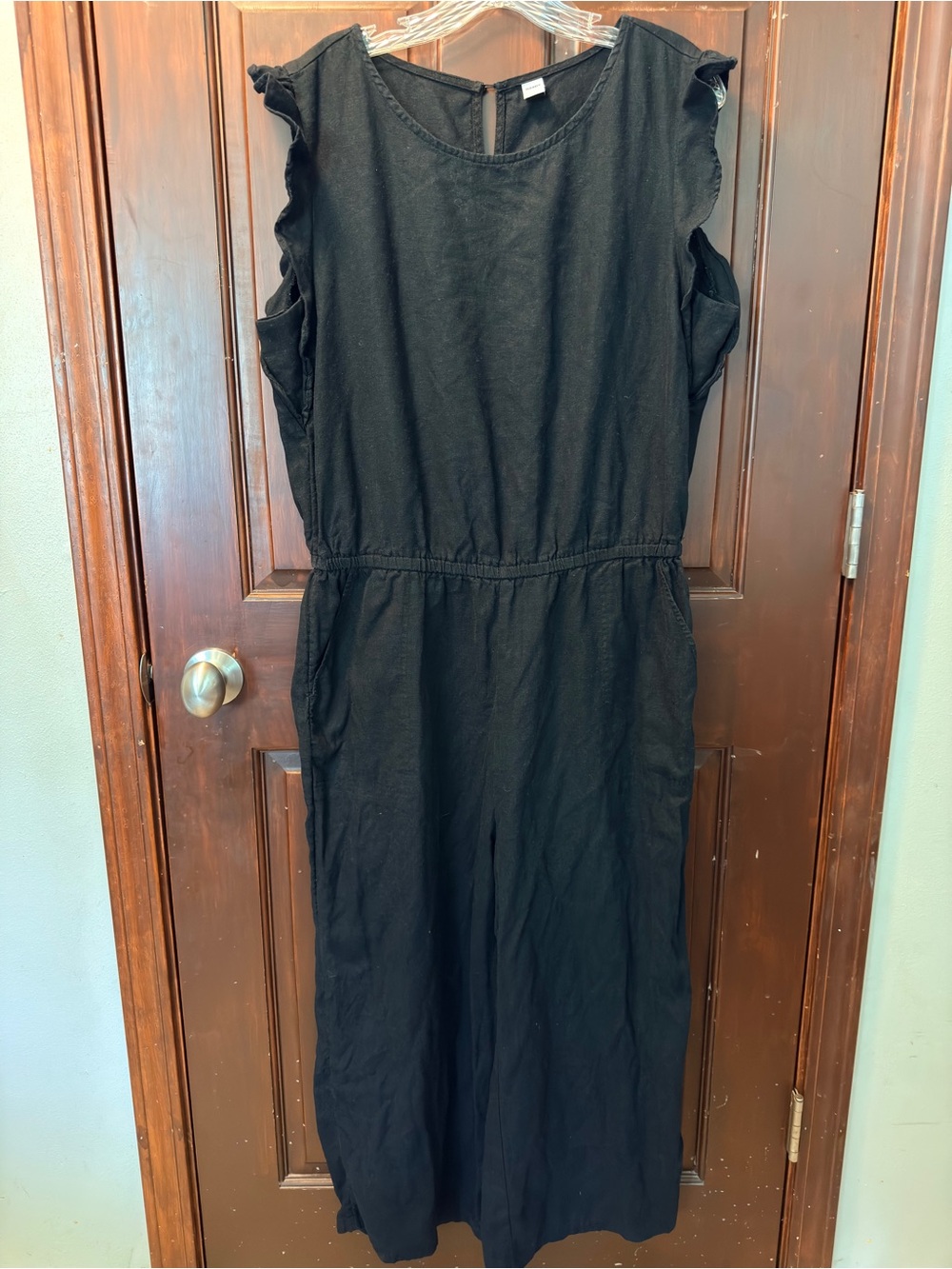 Black Ruffle Sleeve Jumpsuit